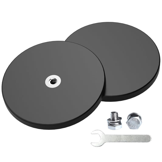 Magnetpro 2 Pack Strong Rubber Coated Magnets Anti-Slip, Anti-Scratch, and Anti-Corrosion, with over 55 KG adhesive strength, 1/4"-20 threaded hole and stainless steel screw for PTZ, Camera