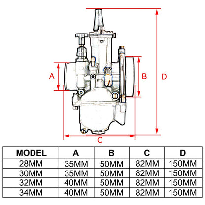 JFG RACING 30mm PWK Carburetor for GY6 100cc 125cc 150cc 2T 4T - Dark Grey
