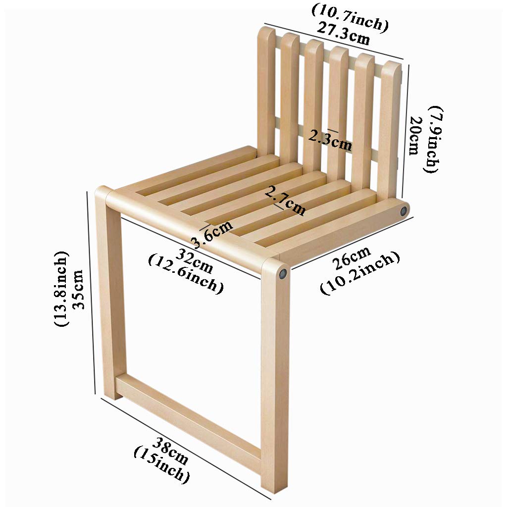 LFIEVO Folding Chair Wall-Mounted Shoe Changing Stool Balcony Solid Wood Chair 150kg Load-Bearing Easy Installation Space-Saving Multifunctional Stool (White)