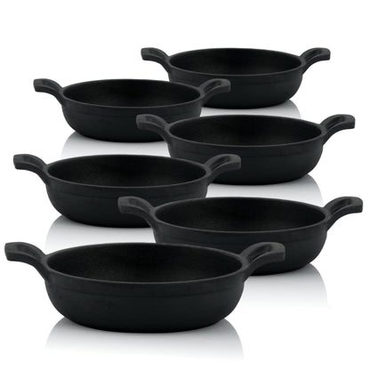 BBQ-Toro cast iron grill pans (set of 6) | Ø 13 cm | pre-seasoned | Cast iron grill pans, pans, serving pans, grill pans, cast iron pans