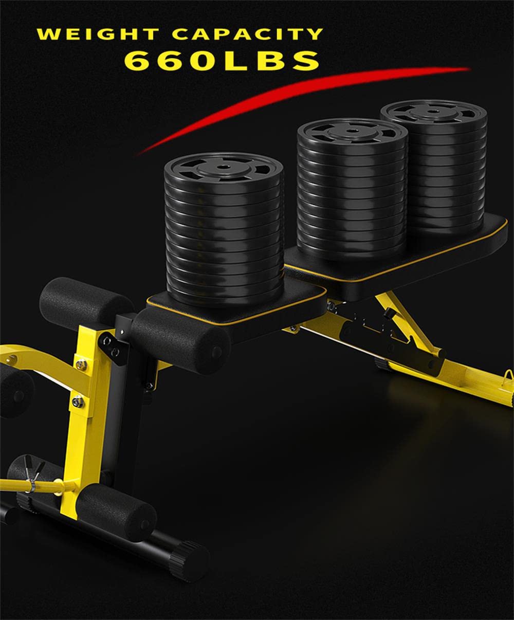 Multifunctional weight bench, adjustable strength training bench for full-body workout equipment for home gym.
