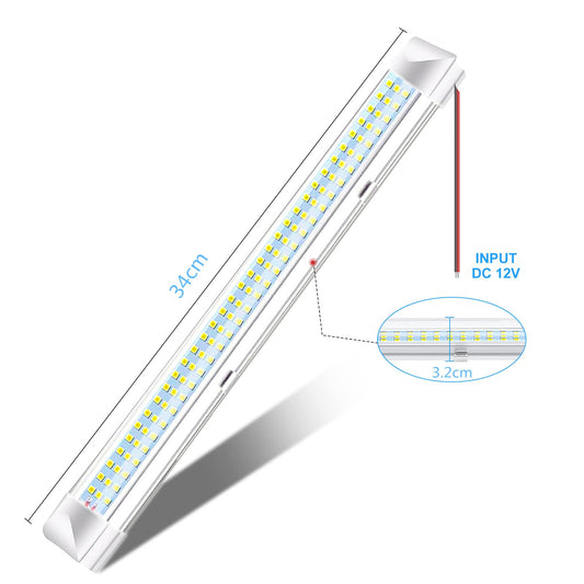 papasbox 4x 108 LED Interior Car LED Lighting, Interior Lighting 12 Volt LED Lamp 12V Light Strip Lighting, 9W Strip Interior Light, Fluorescent Lamp for Kitchen Camping RV Boat