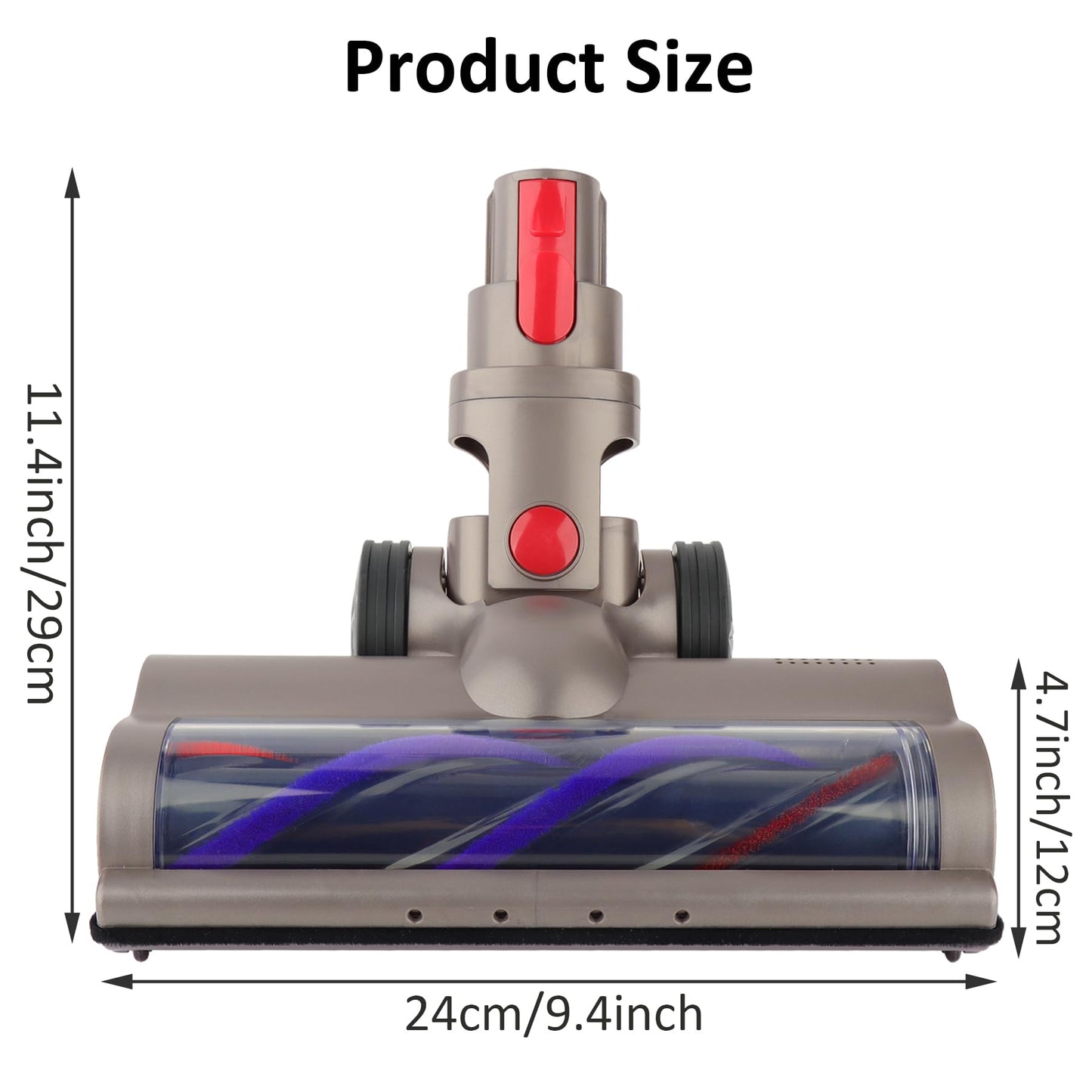 AINUO Motorhead turbine brush cleaning head is compatible with Dyson V7 V8 V10 V11 V15 vacuum cleaners for cleaning carpets, floors, and tiles.