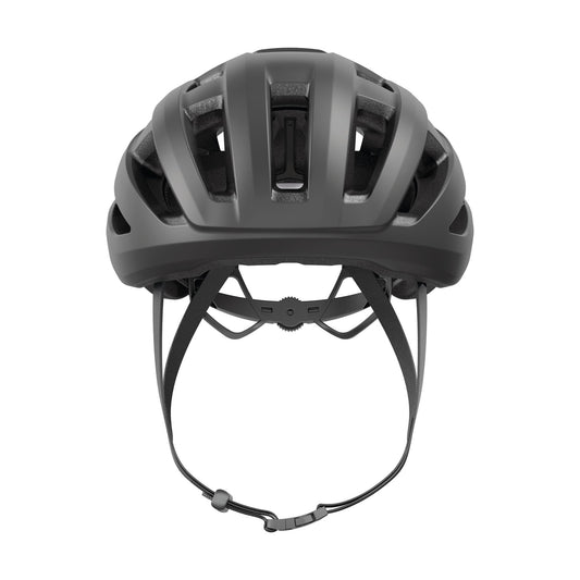 ABUS road bike helmet PowerDome - lightweight bicycle helmet with clever ventilation system and aerodynamic profile - Made in Italy - for women and men - Black, size M