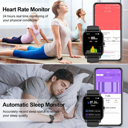 Smartwatch for women men, 1.85 inch touchscreen smart watch with Bluetooth calls, IP68 waterproof fitness tracker with heart rate monitor sleep monitor pedometer, sports watch for iOS Android