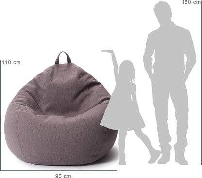 Lumaland Comfort Line Beanbag | Indoor bean bag 90x110x50cm with over 1.9 million customizable EPS beads | Soft & comfortable floor cushion | Chair for kids & adults | 250L [Dark Gray]