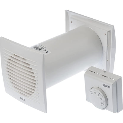 LIRAST Ø 100mm Heat Distributor with Thermostat - White Fan - Ventilator Heat Exchanger