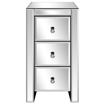 LEADZM nightstand with 3 drawers, 1 piece, side table bedside cabinet, glass storage cabinet for living room, bedroom, office, bathroom, etc, 30 x 30 x 60 cm