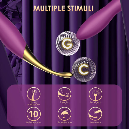 SVAKOM High Frequency Vibration for Women, Silicone Clitoris Vibrator, 10 Vibration Modes & 2 Vibrator Heads, Sex Toy for Women, Vibrator Sets for Women's Clitoris, Sex Toy