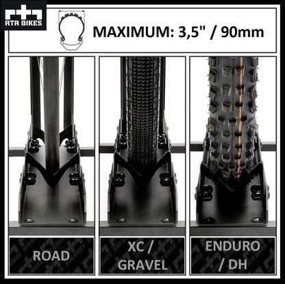 RTR BIKES Brutus UP Professional Free-standing Bike Stand - Perfect for your garage, home, or bike shop.