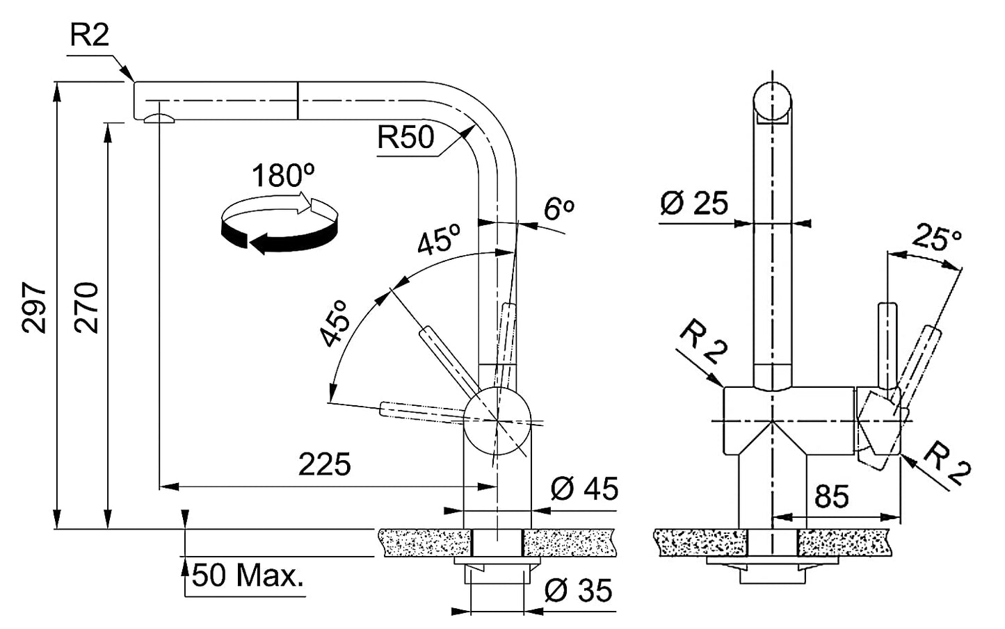 Franke 115.0521.438, Kitchen faucet Atlas Neo pull-out, Stainless steel.