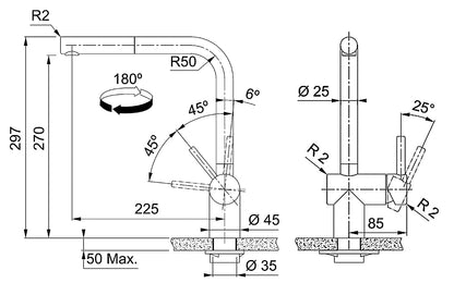 Franke 115.0521.438, Kitchen faucet Atlas Neo pull-out, Stainless steel.