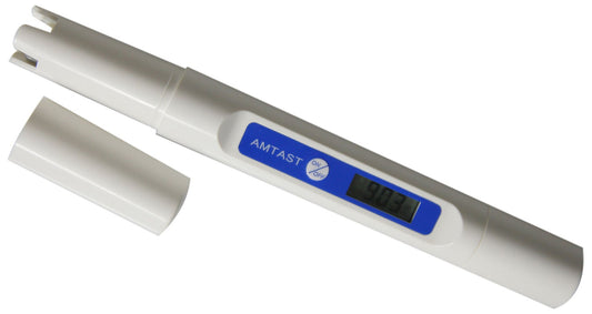 AMTAST PH Tester without calibration pen, PH meter with temperature function, liquid test for household, beverages, laboratory, etc., resolution 0.01, 0~14 PH range, temperature 0~60℃.