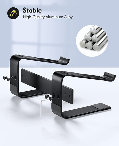 Soqool Laptop Stand, Aluminum Laptop Stand with Ventilation, Ergonomic Laptop Holder for Desk, Compatible with MacBook Air/Pro, Lenovo, Huawei, Acer, Dell, HP (10-17 inches)