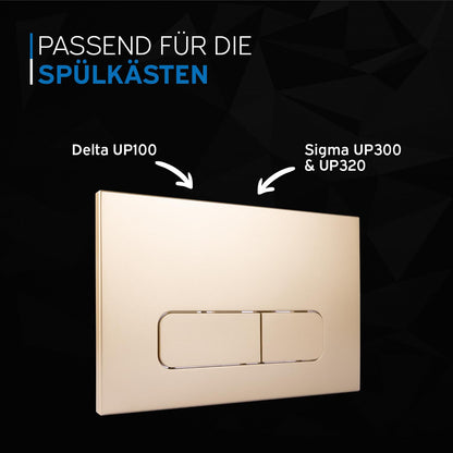 4u Flush plate for Geberit cistern Sigma UP300, UP320, and Delta UP100, rounded buttons (champagne gold)