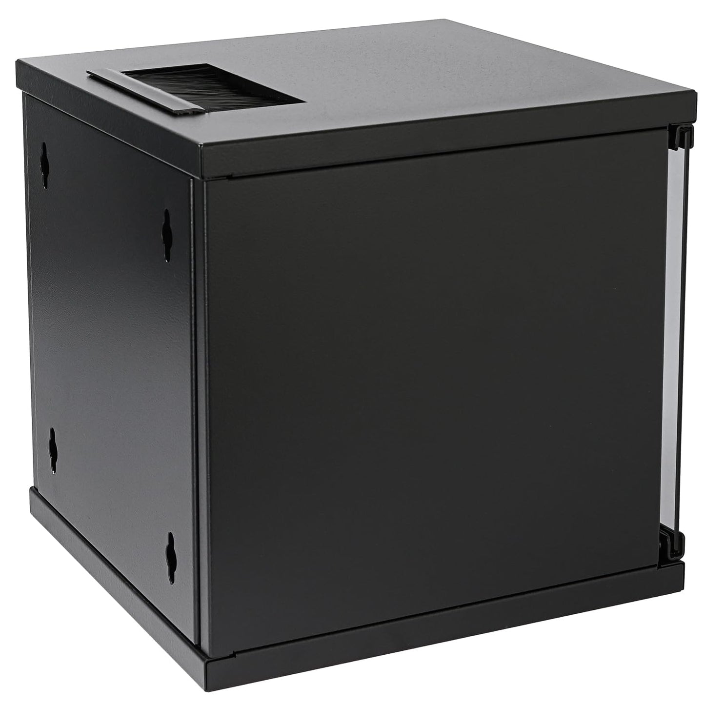 HMF 63406-02 network cabinet, server cabinet 10 inches | 6U | 300mm depth | Fully assembled | Glass door | Black