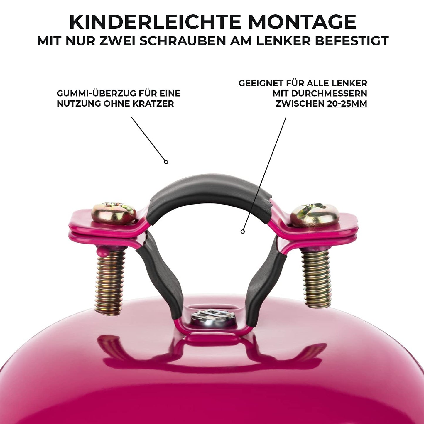 URBAN BIKE Bicycle Bell Big Mama, Bell for Dutch bike or women's bike (pink)