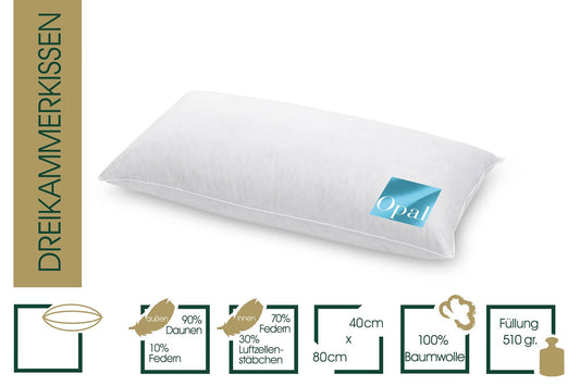 Hanskruchen 925.22.302 down pillow Opal 40 x 80 cm - Suitable for allergy sufferers.