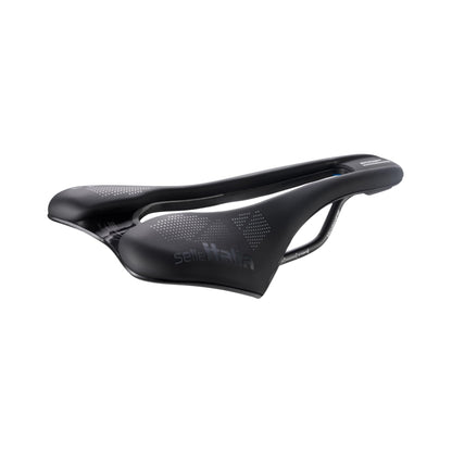Selle Italia SLR Boost TM Superflow - Bicycle saddle with classic SLR design, comfortable gel road bike saddle and Superflow cutout, carbon fiber shell, 2.48L x 1.3W m
