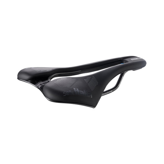 Selle Italia SLR Boost TM Superflow - Bicycle saddle with classic SLR design, comfortable gel road bike saddle and Superflow cutout, carbon fiber shell, 2.48L x 1.3W m