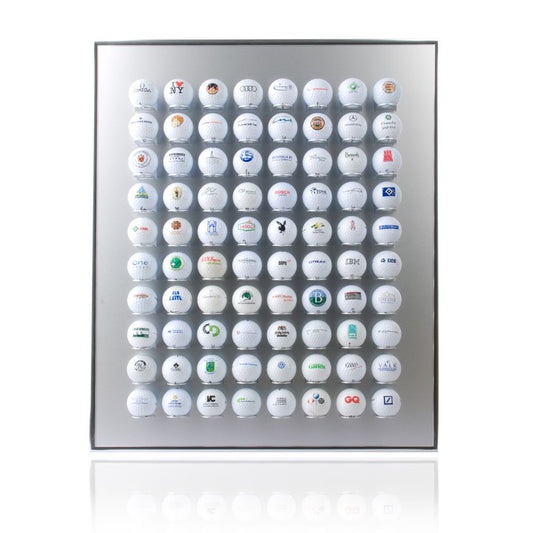 KNIX Premium Aluminum Golf Ball Display Case for 80 golf balls - Showcase, golf shelf display for passionate golfers.