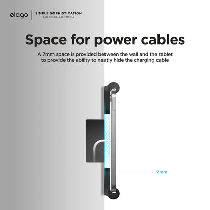 elago Home Hub Mount Tablet Wall Mount Compatible with Apple iPad, iPad Air/Pro, Samsung Galaxy Tab, most tablets – Easy to Mount, Scratch-Resistant Silicone, Cable Management Included (Black)
