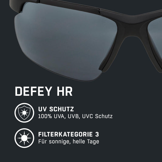 ALPINA DEFEY HR - Distortion-free and shatterproof sports and cycling glasses with 100% UV protection for adults, black-white matte, One Size
