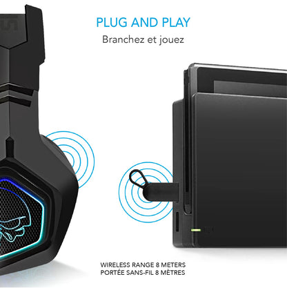 SPIRIT OF GAMER - XPERT-H900 - Pro Gamer headset - Powerful bass - Blue LEDs - Leatherette - Flexible microphone - 12-hour autonomy - PS5 / PC / PS4
