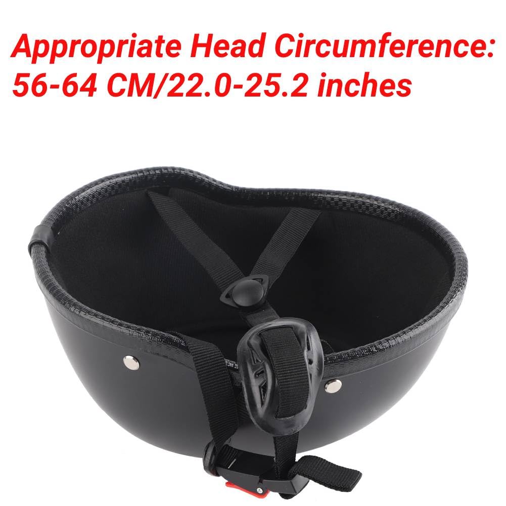 Half helmets motorcycle helmet, retro half shell helmet matte black protective shell helmet with adjustable quick release buckle universal for motorcycle, scooter bike, e-bike.