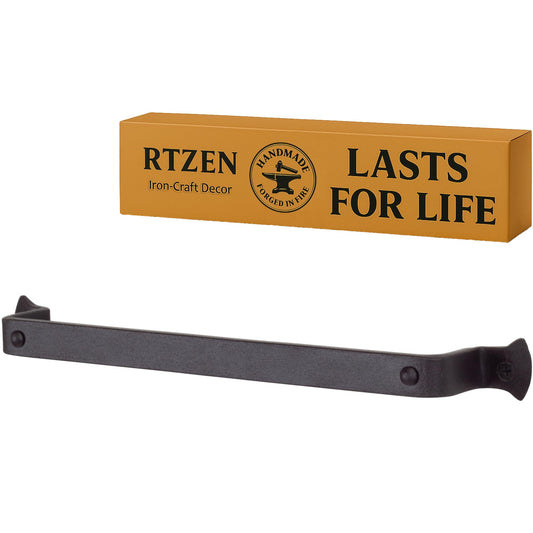 RTZEN Rustic modern hand towel holder made of wrought iron | Decorative 30.5 cm large for kitchen, bathroom, etc. Stylish wall mount dish towel rack handcrafted metal easy installation