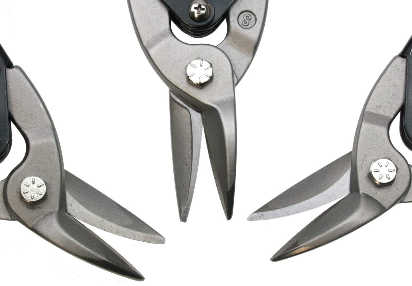Alkan Sheet Metal Shear Set, 3-piece | left-cutting right-cutting straight-cutting | Metal shears for cutting sheets (bodywork pliers/welder's pliers)