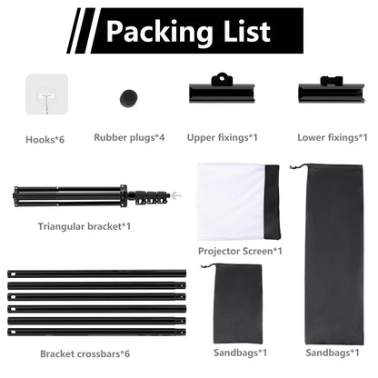 Will Canvas Projector Screen With Stand 100 Inch, 16:9 HD Retractable, Portable Projector for Home Theater, Office, School, Presentation