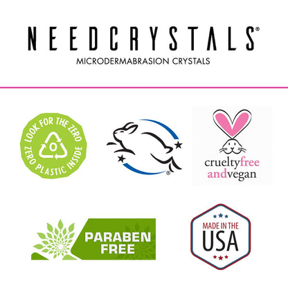 NeedCrystals Microdermabrasion Crystals, facial scrub. Natural face scrub for dull or dry skin improves scars, blackheads, pore size, wrinkles, spots, and skin texture. 227g