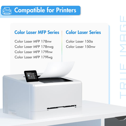 117A MFP 178nwg 179fwg Toner: Compatible for HP 117A Toner Set for Color Laser MFP 178nwg 179fwg 150nw 179fnw 178nw 150a 179 178 150 W2070A W2071A W2072A W2073A Black Cyan Yellow Magenta 4-Pack