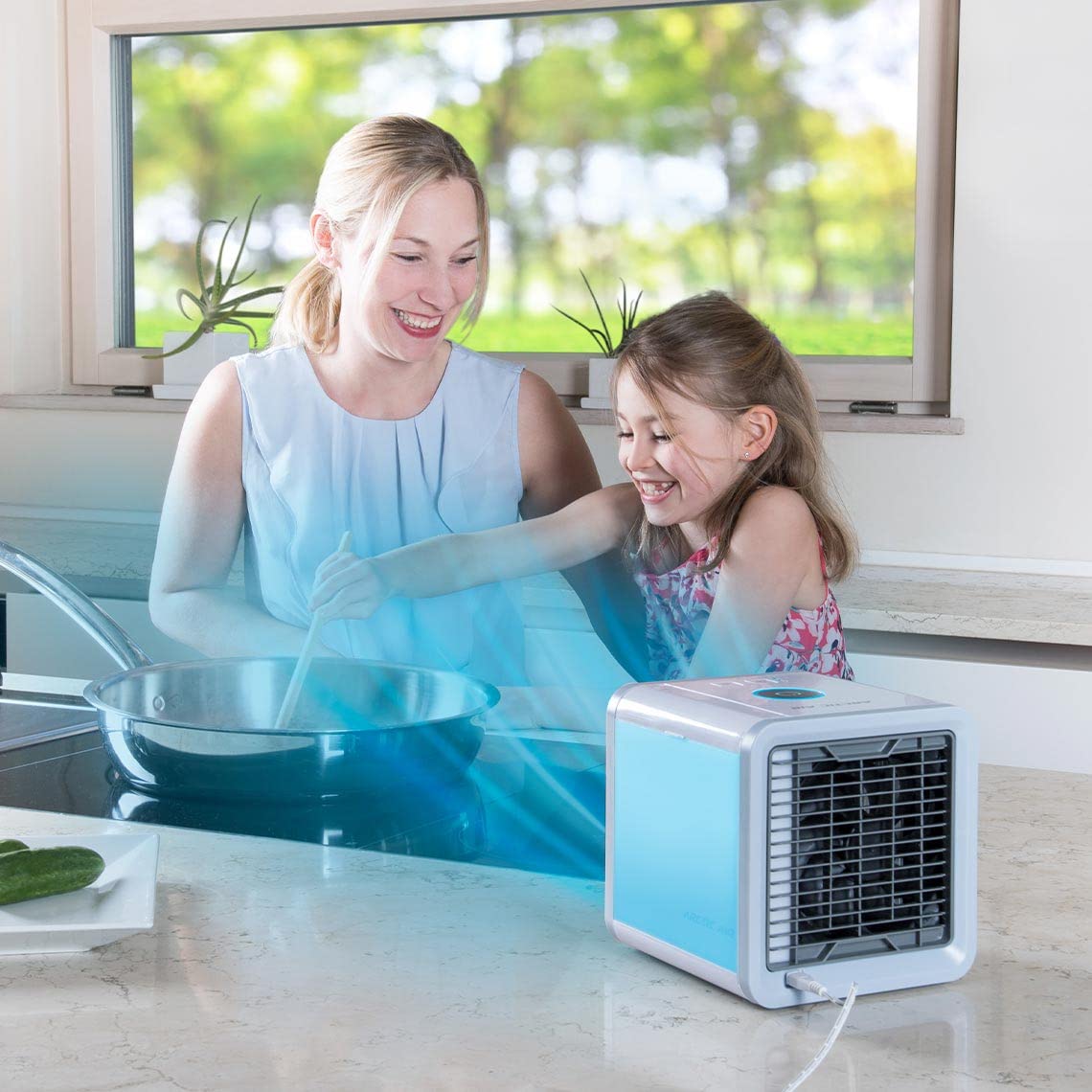 Livington Arctic Air - The original from TV - Air cooler with water cooling - Portable air conditioner without exhaust hose - Humidifier - Evaporative cooler - Small fan