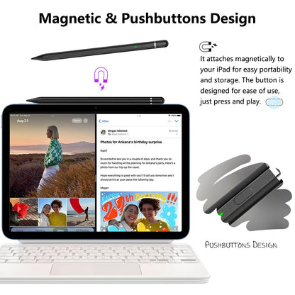 Pencil 1st Gen for iPad (2018-2025): with USB-C fast charging & tilt sensitivity Pen for Nintendo DS Stylus for iPad 6/7/8/9/10/11 - Air 3/4/5/M2/M3 - Mini 5~7 - Pro 11"/12.9"/M4