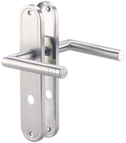 AGT Door Handle: 2-piece stainless steel door handle sets for bathroom & toilet, each with 2 handles (door handle set, WC long plate door fittings, door lock)