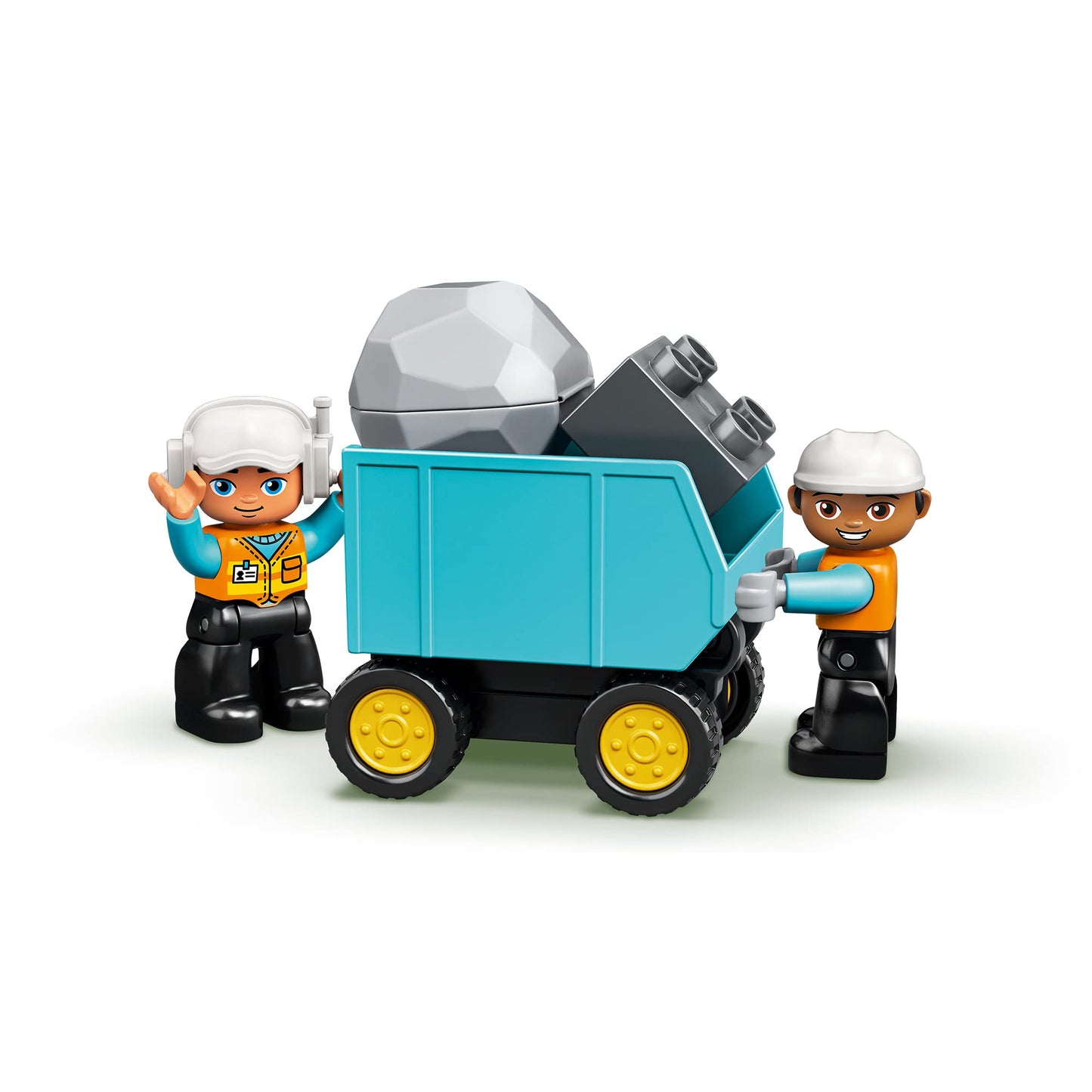 LEGO DUPLO Animal Train, train toy with wheels, creative animal figures to build and rebuild & DUPLO Excavator and Truck toy with construction vehicle.