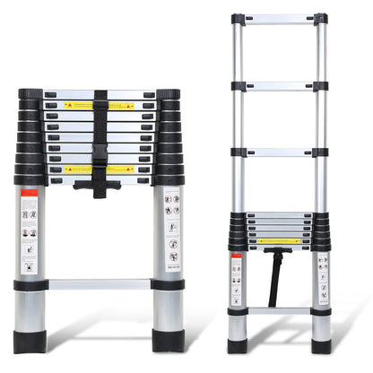 Ansobea 4.4m telescopic ladder multifunctional telescopic design aluminum telescopic ladder finger protection extension ladder telescopic ladder ladder stairs leaning ladder