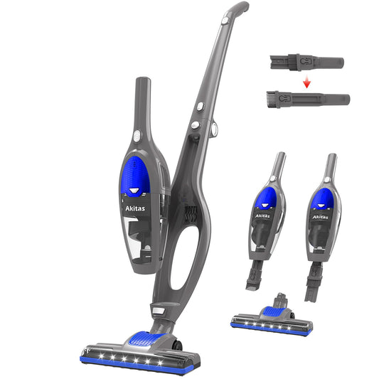 Akita's cordless 3in1 handheld and vertical vacuum cleaner 22.2V 150W rechargeable lithium battery for floors, carpets, pet hair. (AKU10)