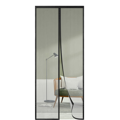 Mesh Screen Door 160x210, SHA2WEN Black Screen Door, Enjoy the summer with your family.