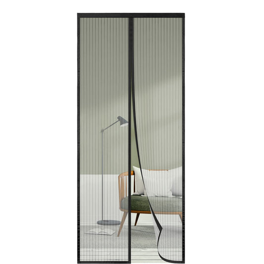 Mesh Screen Door 160x210, SHA2WEN Black Screen Door, Enjoy the summer with your family.