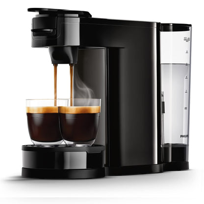 Philips Senseo Switch Pad and Filter Coffee Machine, 2-in-1 brewing technology, 1-liter water tank, 7 cups in one go, piano black (HD6592/64)