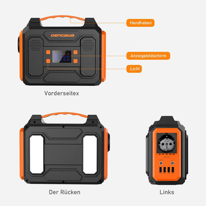 DENGAWA Portable Power Station 250Wh, 230V/250W Solar Generators Battery with AC/DC/USB, Power Station Solar for Camping, Outdoors, Travel, and Emergencies.