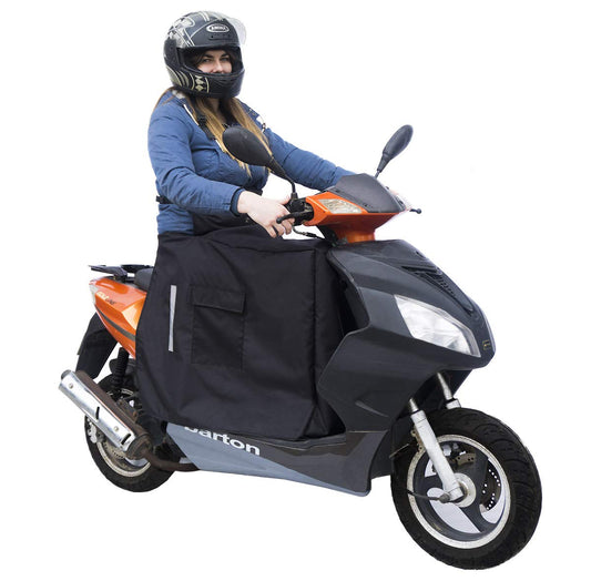 Leg cover with winter fleece for motor scooters, bicycles. Rain protection, weather protection. Cover to protect against wetness. Leg blanket [088].