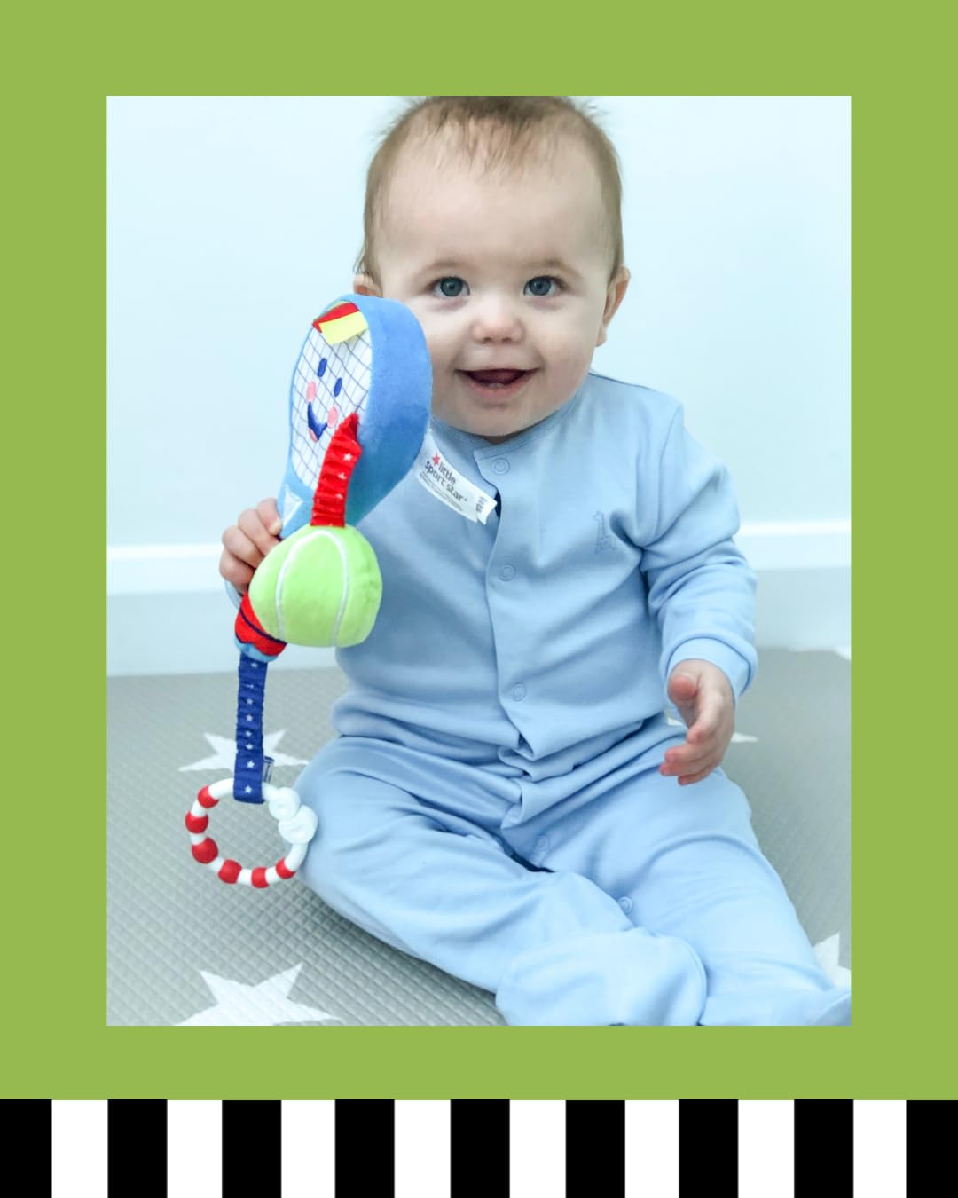 Little Sport Star Baby Tennis Racket, Sensory sports toy for babies and toddlers, Baby tennis, Gift for newborns and babies, Original British sports baby toy, First tennis racket.