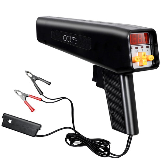 CCLIFE Ignition Timing Light Stroboscope Lamp Digital Display Ignition Gun Spark Gun Ignition Timing Light 10-16V, 10W