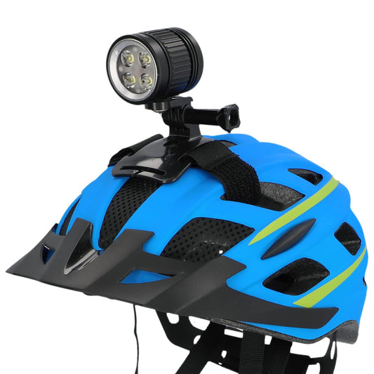 FISCHER Bike Helmet Light | LED rechargeable helmet light with 7 hrs. runtime | Off-road action light | 4 constant light modes | Battery indicator | Go-Pro mount | 1600 lumens, Black