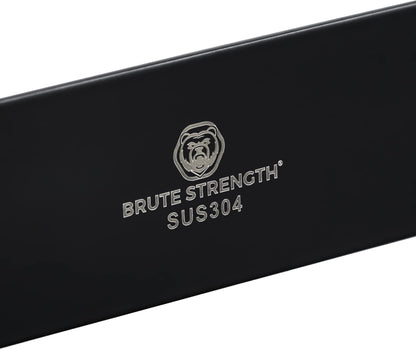 Brute Strength - Coat Rack - 11 Hooks - 74 cm - Stainless Steel - Door Hooks for Kitchen, Black Hook Rail, Wall Coat Rack, Bathroom, Living Room, and Hallway for Hats, Scarves, Handbags - Towel Hooks