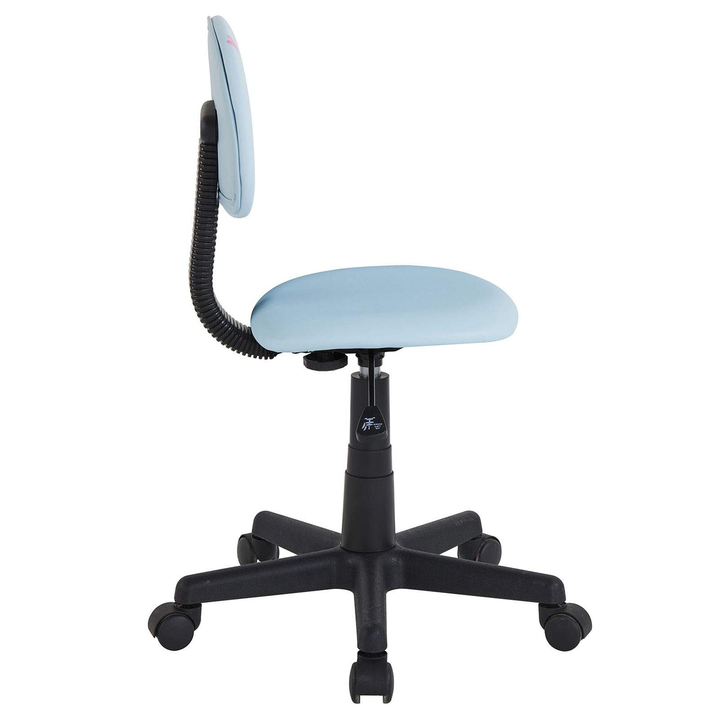 CARO-Möbel swivel chair Alpaca for children faux leather in light blue, kids' desk chair height adjustable ergonomically designed with llama motif, desk chair on castors.